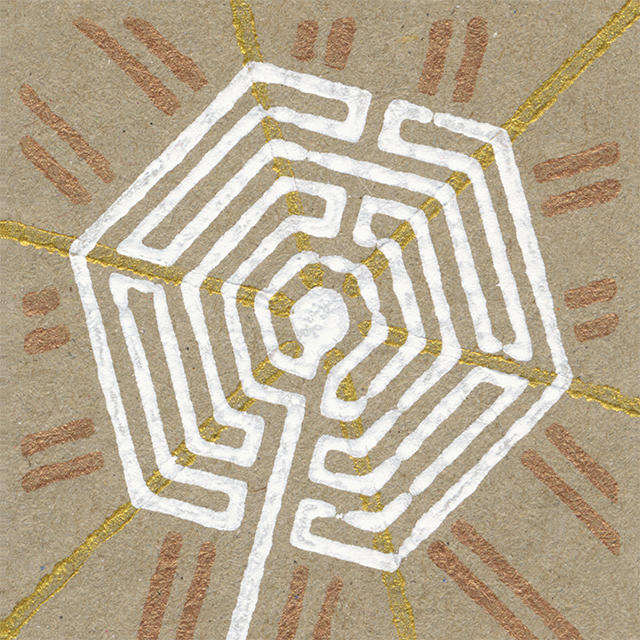 labyrinth linoprint