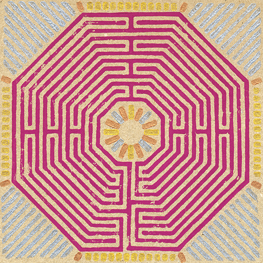 labyrinth linoprint