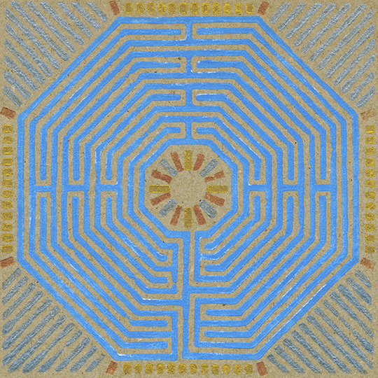 labyrinth linoprint