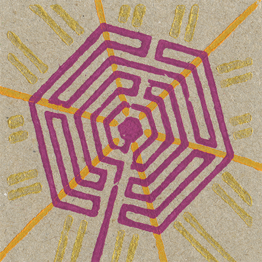 labyrinth linoprint