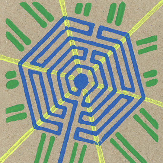 labyrinth linoprint