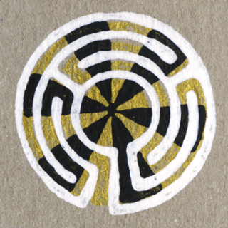 labyrinth linoprint