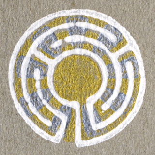 labyrinth linoprint