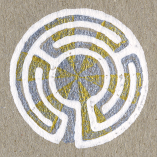 labyrinth linoprint