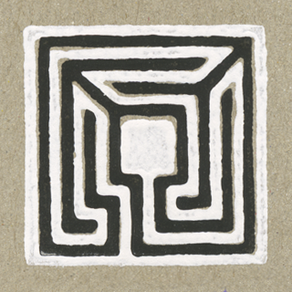 labyrinth linoprint