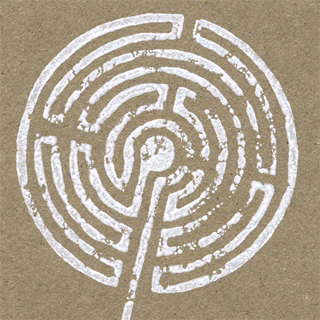 labyrinth linoprint